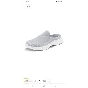 New Size 11 Dream Pairs Grey Mules Slip On Sneakers Knit Flats Walking Shoes